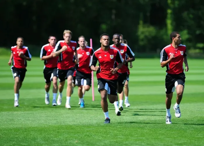Framed Print : Bristol City First Team: Pre-Season Training 2011-12 - Gearing Up for the New Season Framed Print : Bristol City First Team: Pre-Season Training 2011-12 - Gearing Up for the New Season