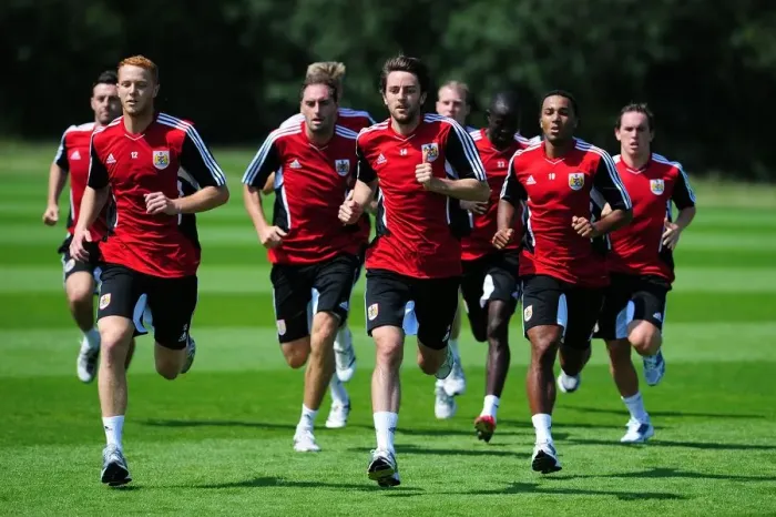 Framed Print : Bristol City First Team: Pre-season Training 2011-12 - Gearing Up for the New Season Framed Print : Bristol City First Team: Pre-season Training 2011-12 - Gearing Up for the New Season