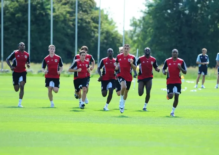 Framed Print : Bristol City First Team: Pre-Season Training 2011-12 - Gearing Up for the New Season Framed Print : Bristol City First Team: Pre-Season Training 2011-12 - Gearing Up for the New Season
