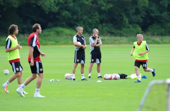 Framed Print : Bristol City First Team: Pre-season Training 2011-12 - Gearing Up for the New Season