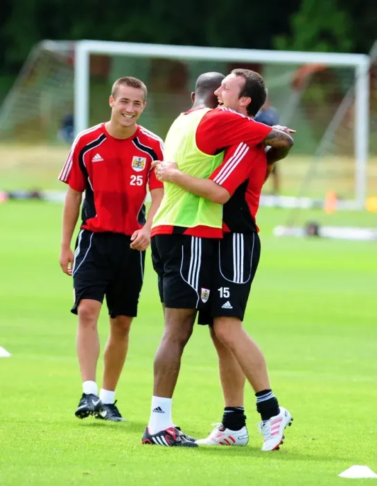 Framed Print : Bristol City First Team: Pre-Season Training - Gearing Up for Season 10-11