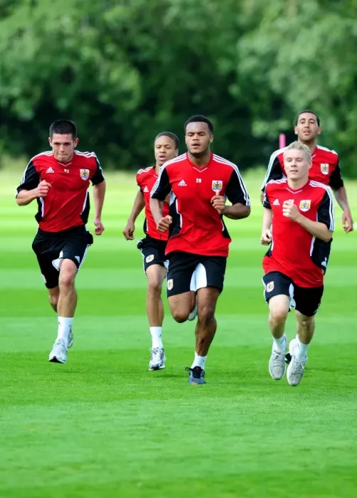 Framed Print : Bristol City First Team: Preparing for the 2011-12 Season - Intense Pre-season Training Framed Print : Bristol City First Team: Preparing for the 2011-12 Season - Intense Pre-season Training