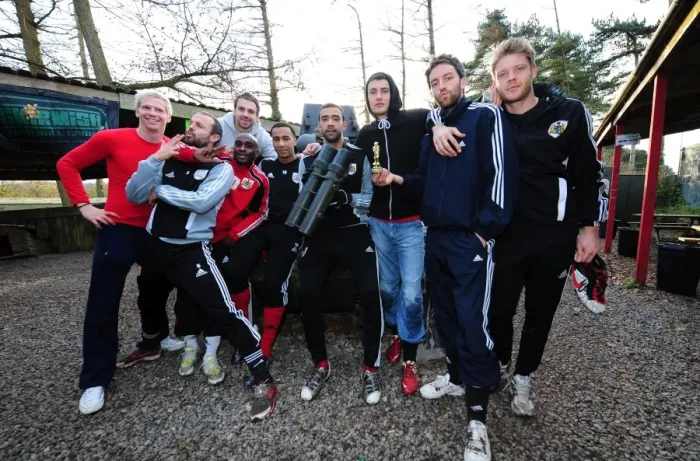 Framed Print : Bristol City First Team: Season 11-12 - The Paintball Championship