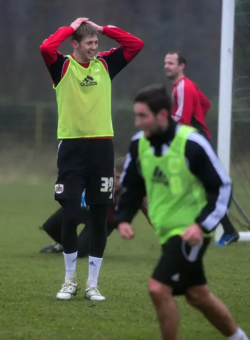 Framed Print : Bristol City First Team Training: January 13, 2011 - Season 10-11