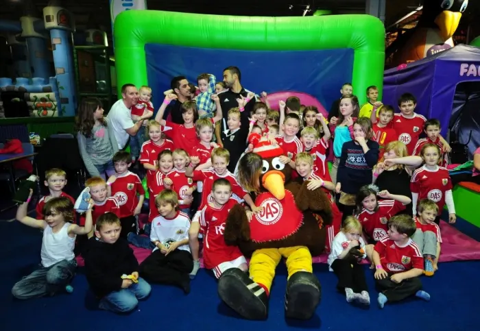 Framed Print : Bristol City First Team's Christmas Party with Cty Redz - Season 11-12