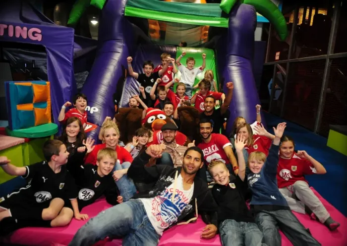 Framed Print : Bristol City First Team's Jolly Night Out: City Redz Christmas Party at Jump (09-10)