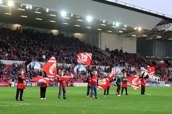 Bristol City Flag Bearers at Ashton Gate during Bristol City vs QPR, Sky Bet Championship Match, 2015