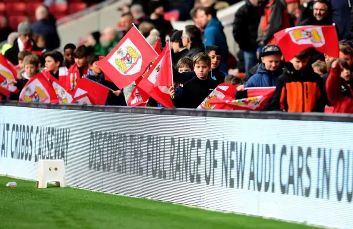 Framed Print : Bristol City Flag Bearers at Ashton Gate - Sky Bet Championship Match against Rotherham United (February 4, 2017)