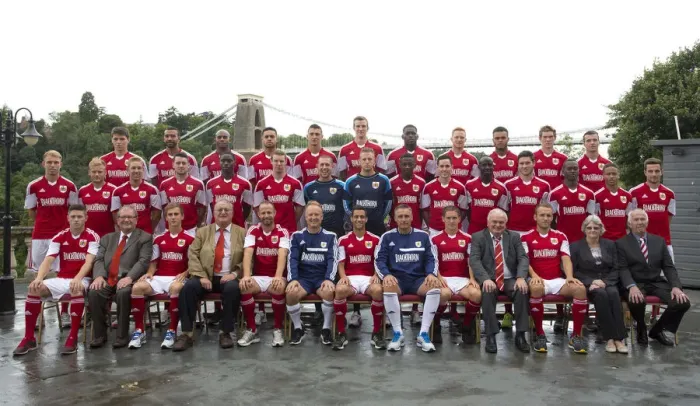 Framed Print : Bristol City Football Club: 2013 Team Photo at Avon Gorge Hotel with Clifton Suspension Bridge Backdrop Framed Print : Bristol City Football Club: 2013 Team Photo at Avon Gorge Hotel with Clifton Suspension Bridge Backdrop