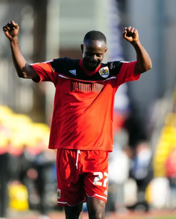 Framed Print : Bristol City Football Club: Albert Adomah Joins Euphoric Fans in Victory Celebrations at Vicarage Road Stadium (Watford v Bristol City, Championship Match, 2012)