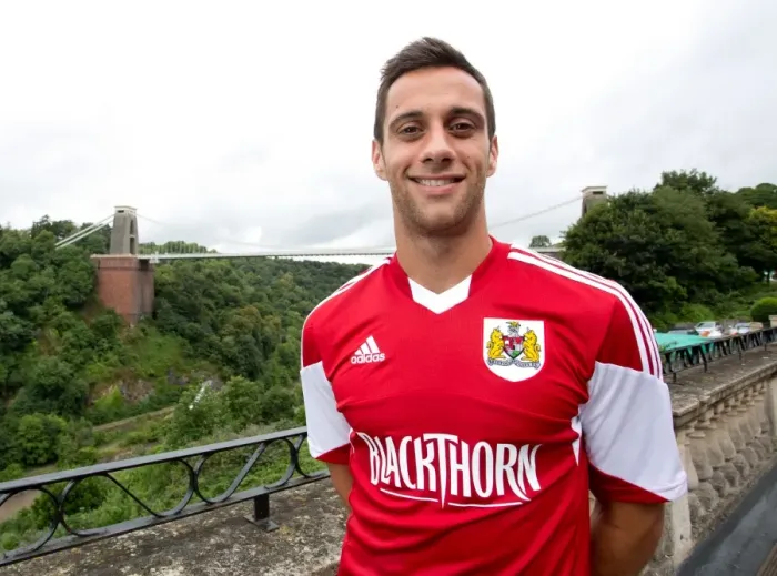 Framed Print : Bristol City Football Club: Sam Baldock's Portraits at Avon Gorge Hotel with Clifton Suspension Bridge Backdrop