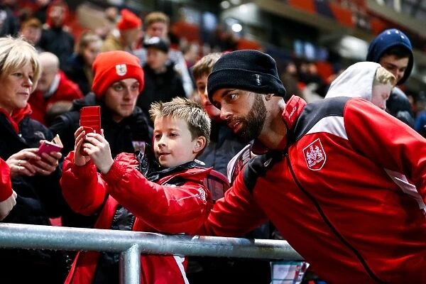 Bristol City Football Club: Aaron Wilbraham and Young Fan Share a Selfie at Ashton Gate
