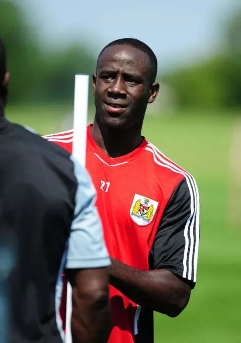 Framed Print : Bristol City Football Club: Albert Adomah's Focused Pre-Season Training