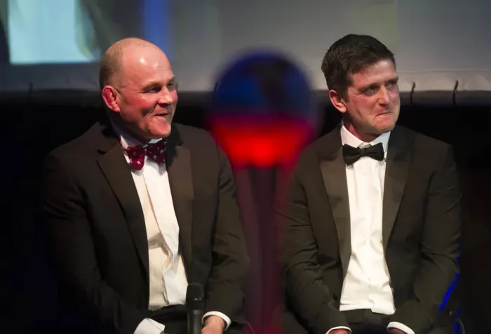 Framed Print : Bristol City Football Club: Andy Robinson and Dave Edmondson at the 2015 Gala Dinner, Marriott Hotel Framed Print : Bristol City Football Club: Andy Robinson and Dave Edmondson at the 2015 Gala Dinner, Marriott Hotel