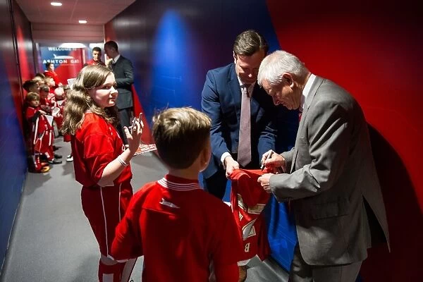 Bristol City Football Club: Ashton and Lansdown Sign Autographs for Mascots in the Tunnel