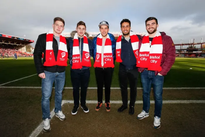Framed Print : Bristol City Football Club: Auguy Slowik, George Watkins, Ben Mosses, Marco Mama, and Craig Hampson Prepare for FA Cup Match against West Ham United