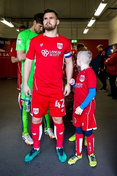 Bristol City Football Club: Bailey Wright Leads Team Out of Tunnel vs Rotherham United (04.02.17)