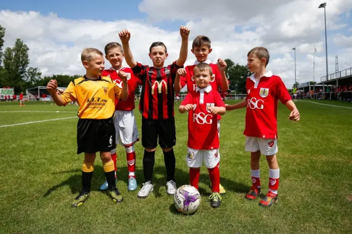 Framed Print : Bristol City Football Club: Community Trust Mascots Gather Before Pre-Season Match Framed Print : Bristol City Football Club: Community Trust Mascots Gather Before Pre-Season Match