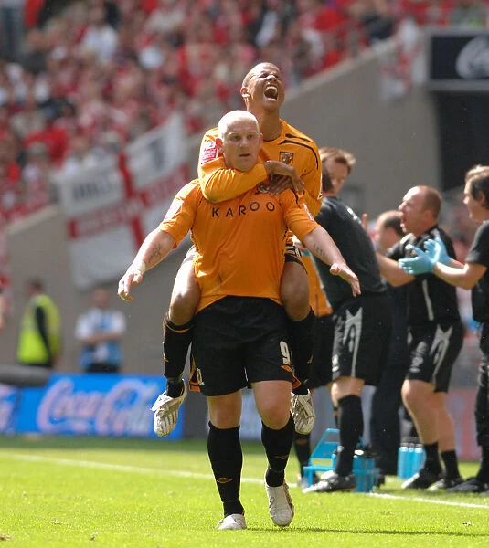 Bristol City Football Club: Dean Windass and Frazier Campbell Celebrate Play Off Final Victory
