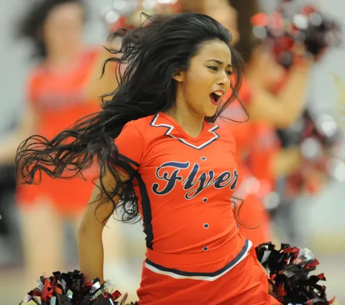 Framed Print : Bristol City Football Club: Excitement at SGS Wise Arena - Basketball Cheerleader Thrills Crowd
