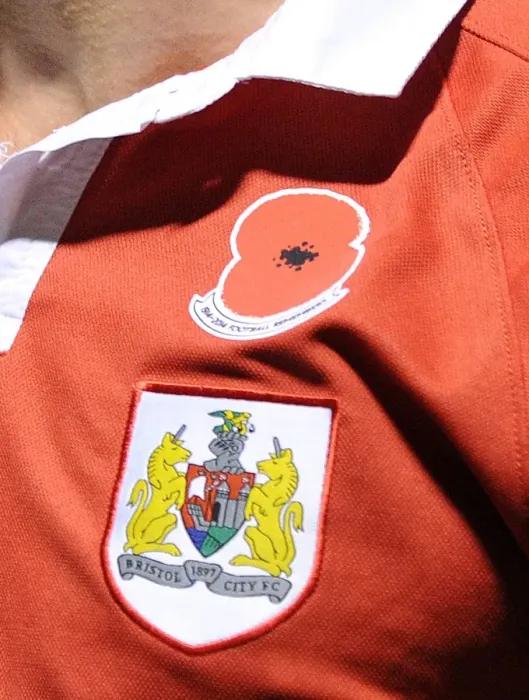Framed Print : Bristol City Football Club in FA Cup: A Closer Look at the Poppy Tribute Shirt