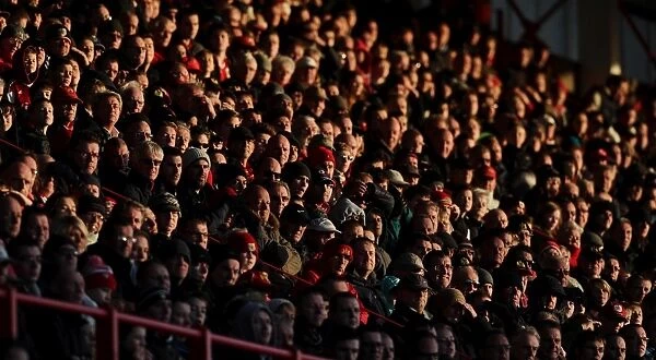 Bristol City Football Club: FA Cup Match against AFC Telford United - Fans in the Dolman Stand Bask in the Setting Sun