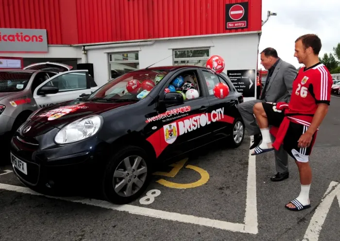 Framed Print : Bristol City Football Club: Filling a Car with Footballs at Pre-Season Open Day - Jody Morris and Keith Brock Framed Print : Bristol City Football Club: Filling a Car with Footballs at Pre-Season Open Day - Jody Morris and Keith Brock