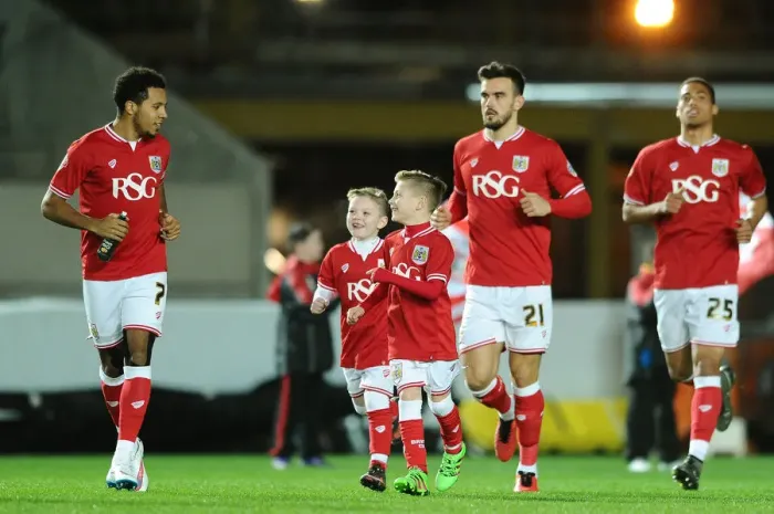 Framed Print : Bristol City Football Club: Korey Smith and Mascots Lead Out Team vs. Brighton, 2016 Framed Print : Bristol City Football Club: Korey Smith and Mascots Lead Out Team vs. Brighton, 2016