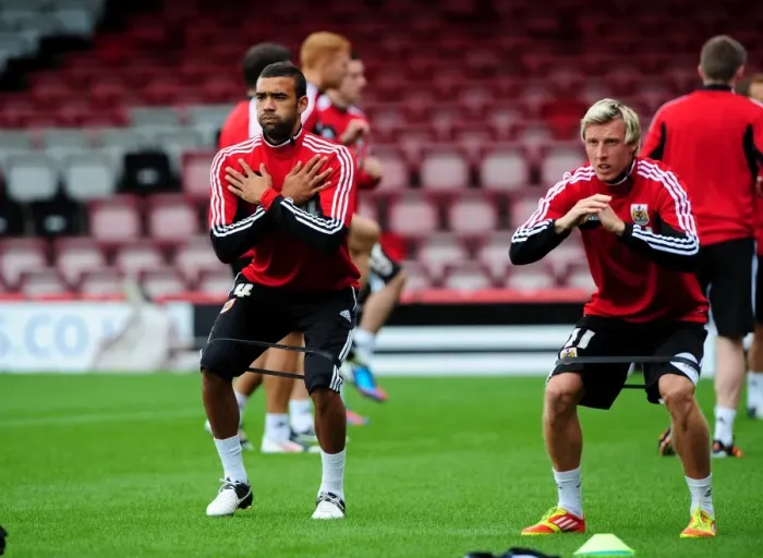 Framed Print : Bristol City Football Club: Liam Fontaine and Martyn Woolford at Pre-Season Open Day, 2012 Framed Print : Bristol City Football Club: Liam Fontaine and Martyn Woolford at Pre-Season Open Day, 2012