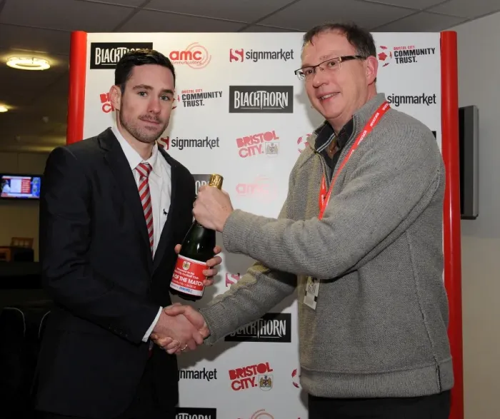 Framed Print : Bristol City Football Club: Man of the Match Presentation vs. Coventry City - 04 / 02 / 2014