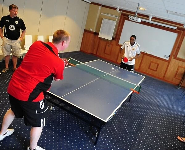 Bristol City Football Club: Marlon Jackson and Adam Baker Engage in Table Tennis Training