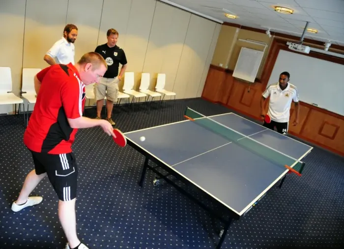 Framed Print : Bristol City Football Club: Marlon Jackson and Adam Baker's Table Tennis Training Framed Print : Bristol City Football Club: Marlon Jackson and Adam Baker's Table Tennis Training
