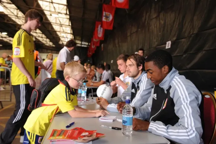 Framed Print : Bristol City Football Club: Marlon Jackson Signing Autographs at Ashton Gate Open Day Framed Print : Bristol City Football Club: Marlon Jackson Signing Autographs at Ashton Gate Open Day