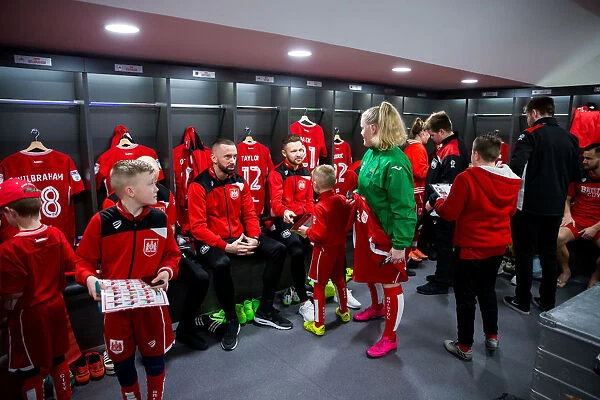 Bristol City Football Club: Mascots and Players Unite in Dressing Room - Sky Bet Championship Match