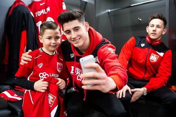 Bristol City Football Club: Mascots and Players Unite in the Dressing Room - Sky Bet EFL Championship Match