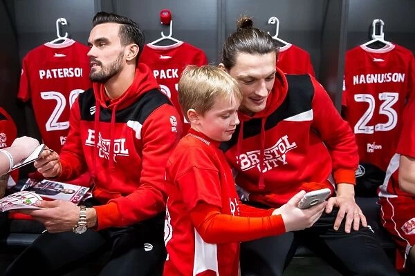 Bristol City Football Club: Mascots and Players Unite in the Dressing Room
