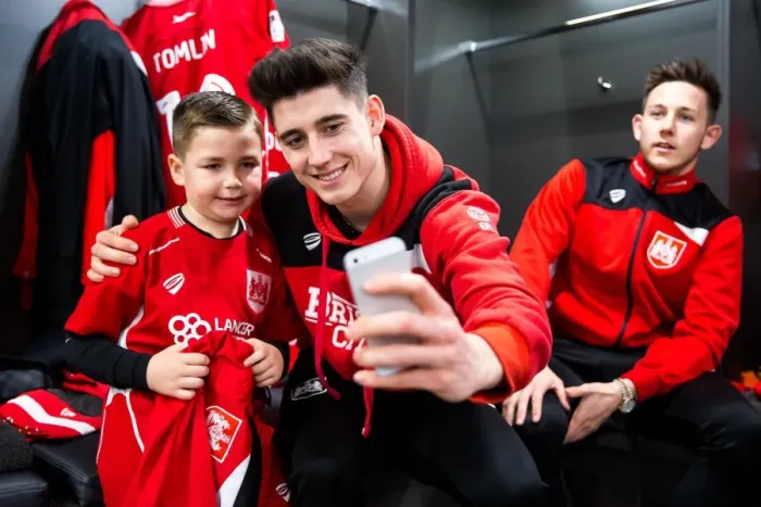 Framed Print : Bristol City Football Club: Mascots and Players Unite in the Dressing Room - Sky Bet EFL Championship Match