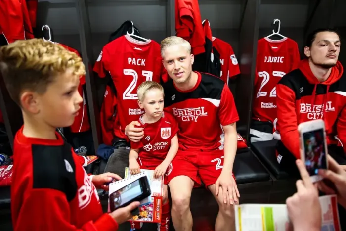 Framed Print : Bristol City Football Club: Mascots Unite in the Dressing Room before Sky Bet Championship Match (2017)