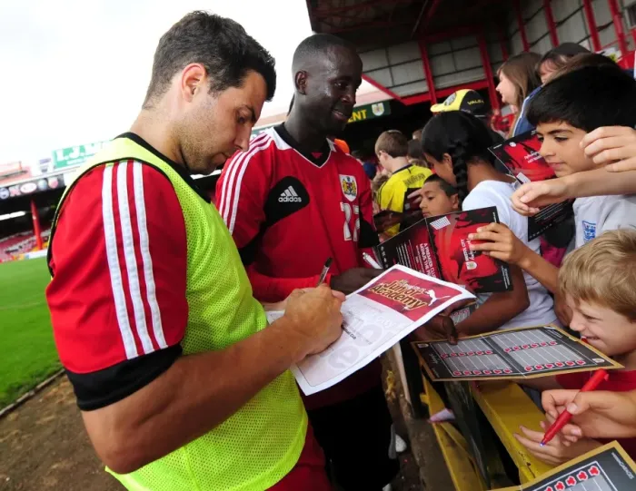 Framed Print : Bristol City Football Club: Open Day 2012 - Richard Foster Signing Autographs