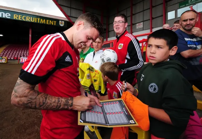 Framed Print : Bristol City Football Club: Paul Anderson Signing Autographs at Pre-Season Open Day