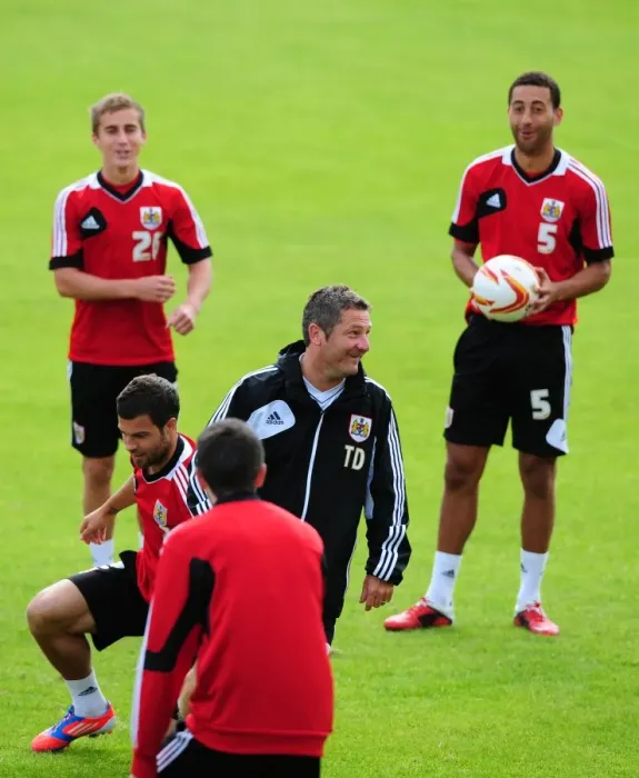 Framed Print : Bristol City Football Club: Players in High Spirits during Pre-Season Training, Scotland Tour (July 2012) Framed Print : Bristol City Football Club: Players in High Spirits during Pre-Season Training, Scotland Tour (July 2012)