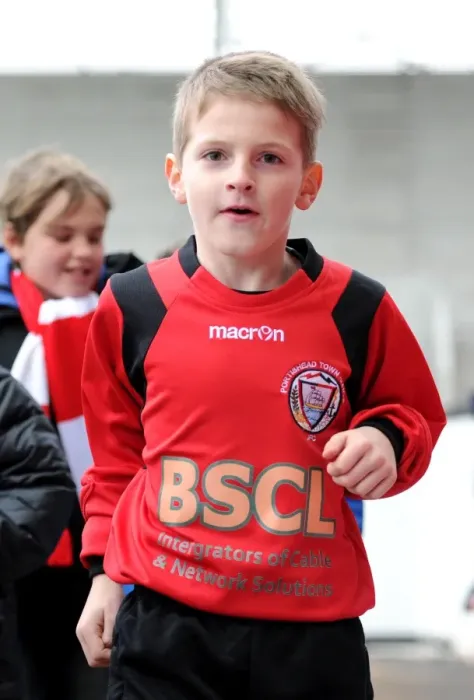 Framed Print : Bristol City Football Club: Portishead Giants Player in Half-Time Parade at Ashton Gate Stadium, 14 / 03 / 2015 Framed Print : Bristol City Football Club: Portishead Giants Player in Half-Time Parade at Ashton Gate Stadium, 14 / 03 / 2015
