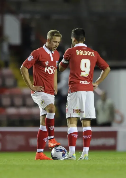 Framed Print : Bristol City Football Club: Scott Wagstaff and Sam Baldock Prepare for Restart after 2-1 Setback Framed Print : Bristol City Football Club: Scott Wagstaff and Sam Baldock Prepare for Restart after 2-1 Setback