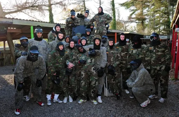 Framed Print : Bristol City Football Club: Season 11-12 - Gearing Up for the Pitch: First Team Paintball Training Sessions