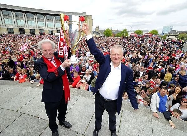 Bristol City Football Club: Steve Lansdown and Keith Dawe with the Sky Bet League One Trophy