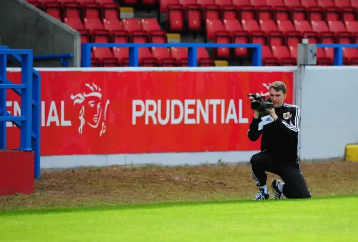 Framed Print : Bristol City Football Club: Stewart Dougall, Prozone Analyst at Work during Pre-Season Training, July 2012 Framed Print : Bristol City Football Club: Stewart Dougall, Prozone Analyst at Work during Pre-Season Training, July 2012