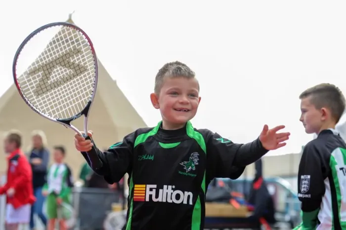 Framed Print : Bristol City Football Club: Tennis with the Community Trust at Ashton Gate During Half-Time