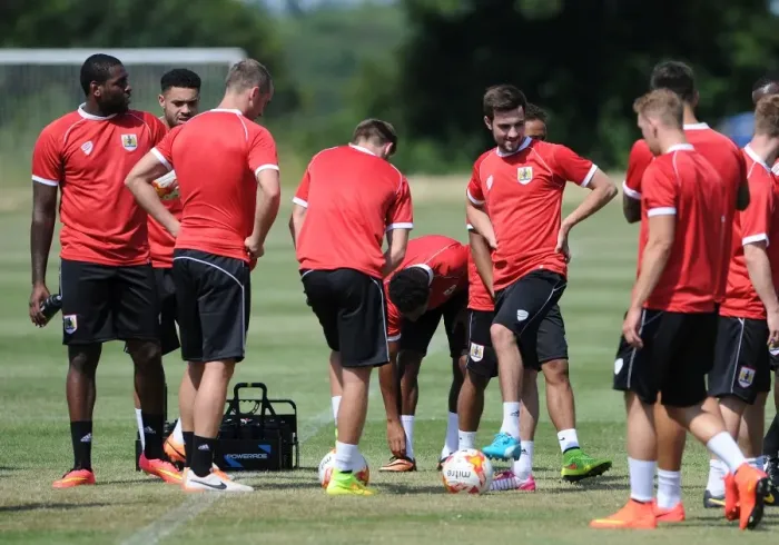 Framed Print : Bristol City Football Club: Training Session, July 2014 Framed Print : Bristol City Football Club: Training Session, July 2014