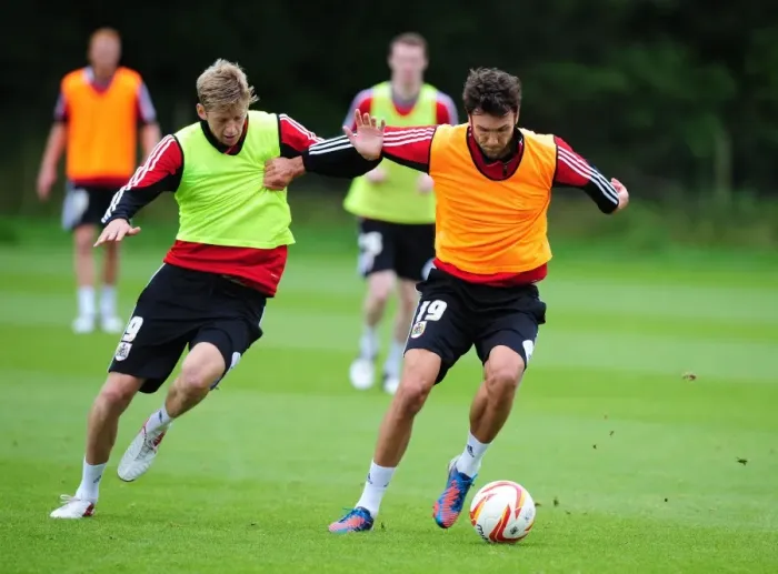 Framed Print : Bristol City Football Club Training Session, September 2012 Framed Print : Bristol City Football Club Training Session, September 2012