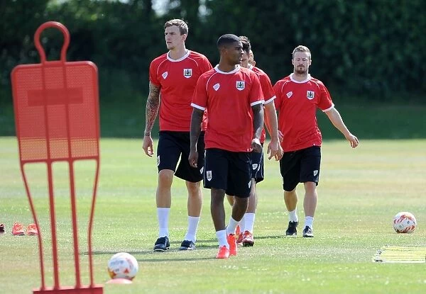 Bristol City Football Club: Training Session with Mark Little, Aden Flint, and Greg Cunningham (July 2014)